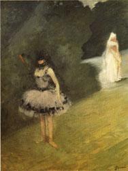 Jean-Louis Forain Dancer Standing behind a Stage Prop oil painting image